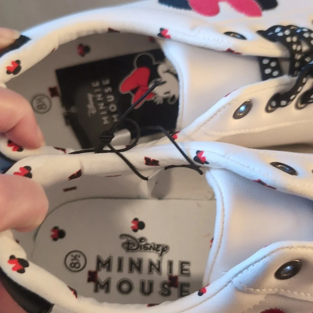 Disney Minnie Mouse White Sneakers with Black and Red Accents - Picture 5 of 6